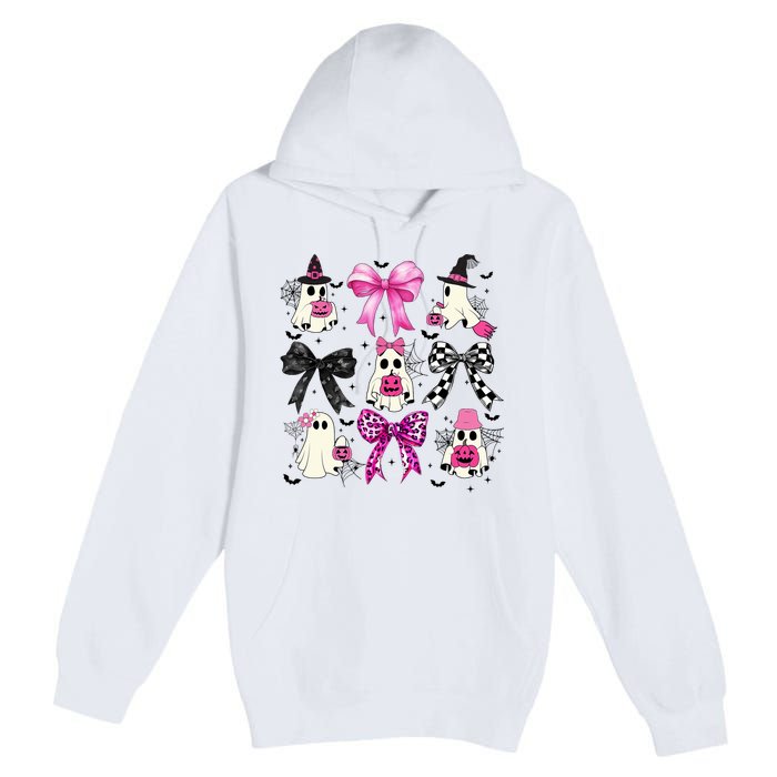 Ghost Bow Coquette Halloween Spooky Season Premium Pullover Hoodie