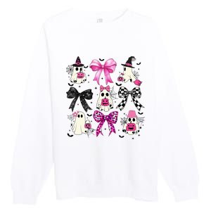 Ghost Bow Coquette Halloween Spooky Season Premium Crewneck Sweatshirt