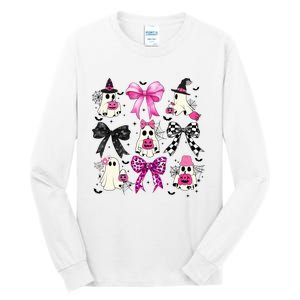 Ghost Bow Coquette Halloween Spooky Season Tall Long Sleeve T-Shirt