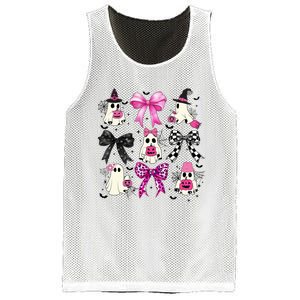 Ghost Bow Coquette Halloween Spooky Season Mesh Reversible Basketball Jersey Tank