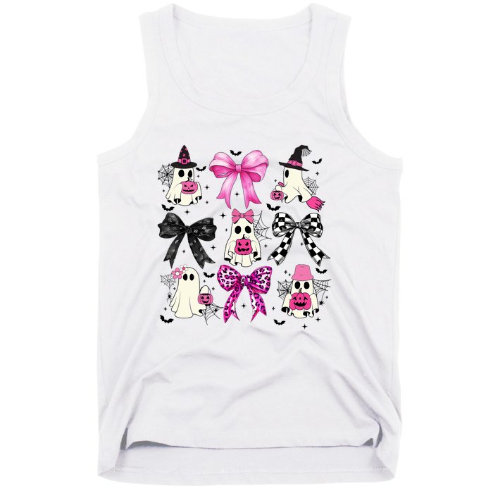 Ghost Bow Coquette Halloween Spooky Season Tank Top