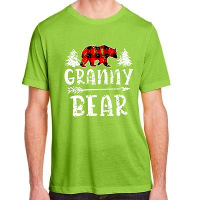 Granny Bear Cute Gift Grandma Christmas Red Buffalo Plaid Xmas Gift Adult ChromaSoft Performance T-Shirt