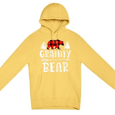 Granny Bear Cute Gift Grandma Christmas Red Buffalo Plaid Xmas Gift Premium Pullover Hoodie