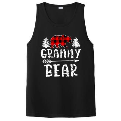 Granny Bear Cute Gift Grandma Christmas Red Buffalo Plaid Xmas Gift PosiCharge Competitor Tank