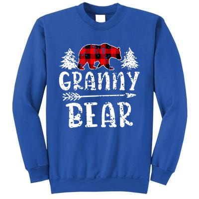 Granny Bear Cute Gift Grandma Christmas Red Buffalo Plaid Xmas Gift Sweatshirt