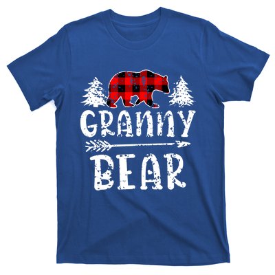 Granny Bear Cute Gift Grandma Christmas Red Buffalo Plaid Xmas Gift T-Shirt