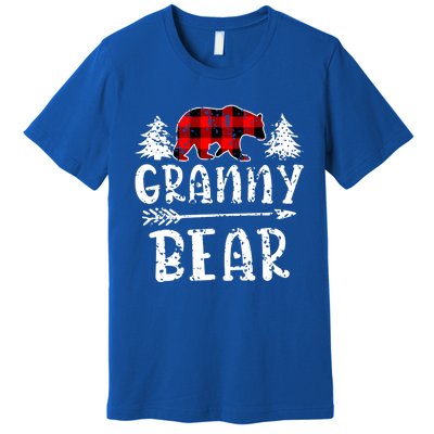 Granny Bear Cute Gift Grandma Christmas Red Buffalo Plaid Xmas Gift Premium T-Shirt