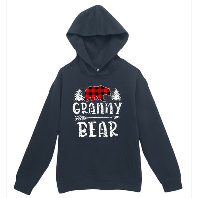 Granny Bear Cute Gift Grandma Christmas Red Buffalo Plaid Xmas Gift Urban Pullover Hoodie