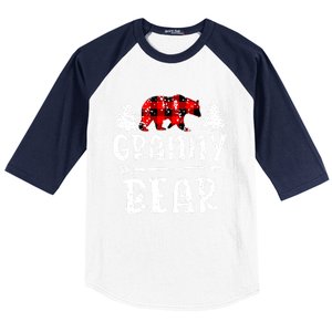 Granny Bear Cute Gift Grandma Christmas Red Buffalo Plaid Xmas Gift Baseball Sleeve Shirt