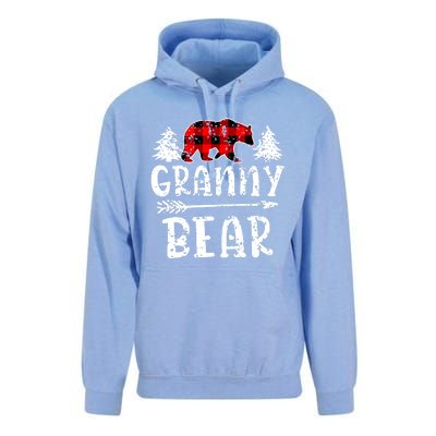 Granny Bear Cute Gift Grandma Christmas Red Buffalo Plaid Xmas Gift Unisex Surf Hoodie