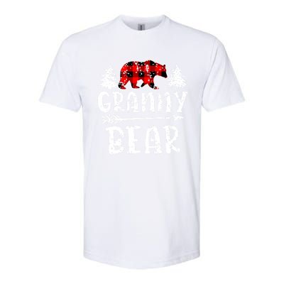 Granny Bear Cute Gift Grandma Christmas Red Buffalo Plaid Xmas Gift Softstyle CVC T-Shirt