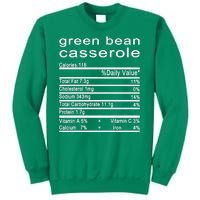 Green Bean Casserole Nutrition Facts Label Sweatshirt