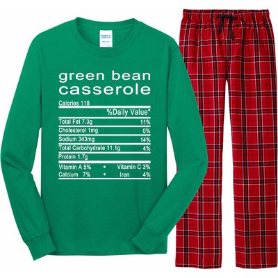 Green Bean Casserole Nutrition Facts Label Long Sleeve Pajama Set