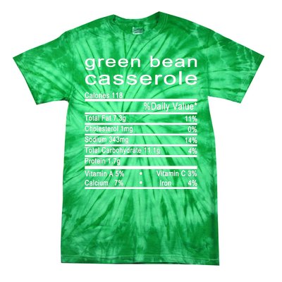 Green Bean Casserole Nutrition Facts Label Tie-Dye T-Shirt