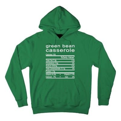 Green Bean Casserole Nutrition Facts Label Tall Hoodie