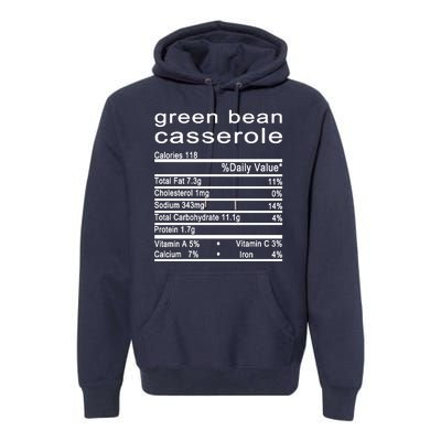 Green Bean Casserole Nutrition Facts Label Premium Hoodie