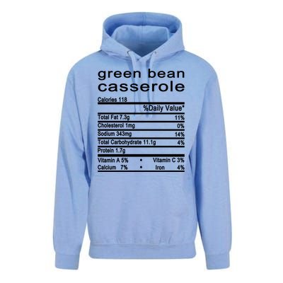 Green Bean Casserole Nutrition Facts Label Unisex Surf Hoodie