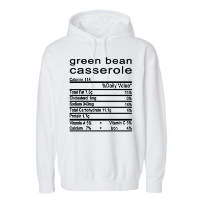 Green Bean Casserole Nutrition Facts Label Garment-Dyed Fleece Hoodie