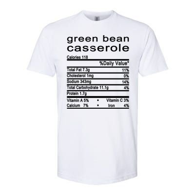 Green Bean Casserole Nutrition Facts Label Softstyle CVC T-Shirt