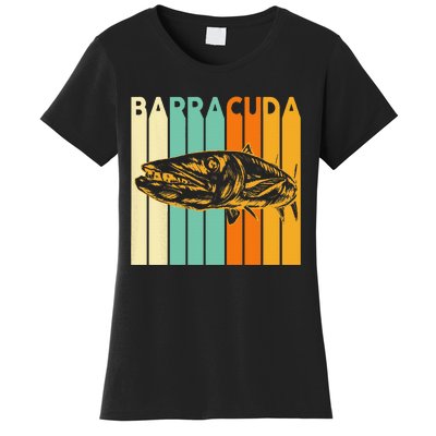 Great Barracuda Cuda Fishing Wildlife Saltwater Fish Art Women's T-Shirt