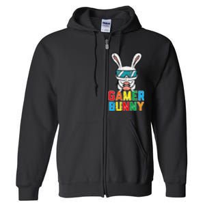 Gamer Bunny Cute Easter Video Game Gaming Full Zip Hoodie