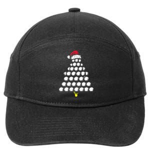 Golf Balls Christmas Tree Xmas Golfing Golfer Christmas Golf 7-Panel Snapback Hat