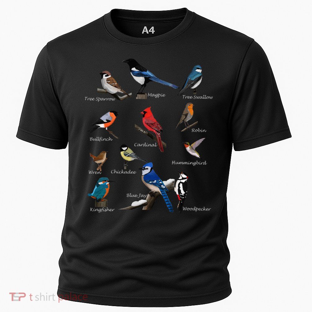Garden Birds Cardinal Blue Jay Hummingbird Robin Wren Finch Performance Shirt