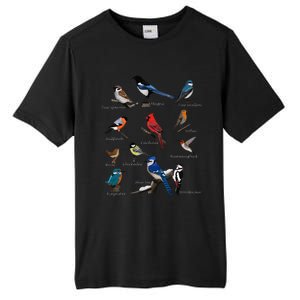 Garden Birds Cardinal Blue Jay Hummingbird Robin Wren Finch Tall Fusion ChromaSoft Performance T-Shirt