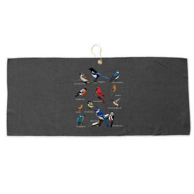 Garden Birds Cardinal Blue Jay Hummingbird Robin Wren Finch Large Microfiber Waffle Golf Towel