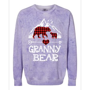 Granny Bear Christmas Pajama Red Plaid Buffalo For Meaningful Gift Colorblast Crewneck Sweatshirt