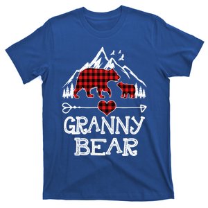 Granny Bear Christmas Pajama Red Plaid Buffalo For Meaningful Gift T-Shirt