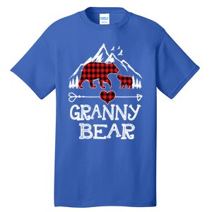 Granny Bear Christmas Pajama Red Plaid Buffalo For Meaningful Gift Tall T-Shirt