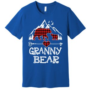 Granny Bear Christmas Pajama Red Plaid Buffalo For Meaningful Gift Premium T-Shirt