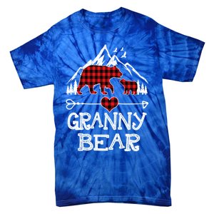 Granny Bear Christmas Pajama Red Plaid Buffalo For Meaningful Gift Tie-Dye T-Shirt