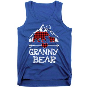 Granny Bear Christmas Pajama Red Plaid Buffalo For Meaningful Gift Tank Top