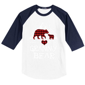 Granny Bear Christmas Pajama Red Plaid Buffalo For Meaningful Gift Baseball Sleeve Shirt