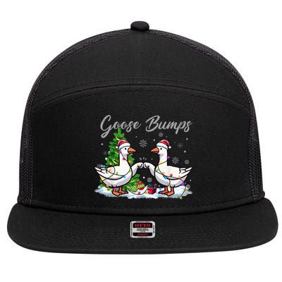 Goose Bumps Christmas Funny Xmas Holidays 7 Panel Mesh Trucker Snapback Hat