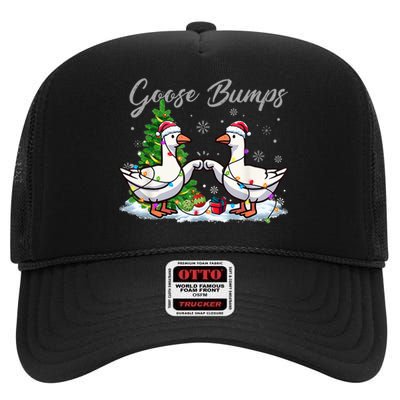 Goose Bumps Christmas Funny Xmas Holidays High Crown Mesh Back Trucker Hat