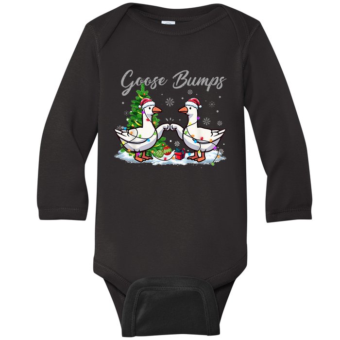 Goose Bumps Christmas Funny Xmas Holidays Baby Long Sleeve Bodysuit