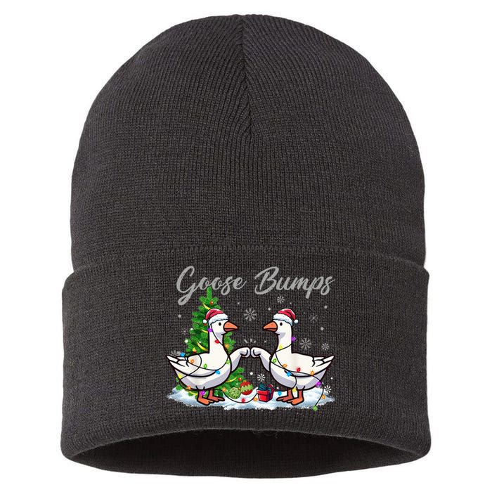 Goose Bumps Christmas Funny Xmas Holidays Sustainable Knit Beanie