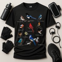 Garden Birds Cardinal Blue Jay Hummingbird Robin Cooling Performance Crew T-Shirt