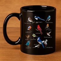 Garden Birds Cardinal Blue Jay Hummingbird Robin 11oz C Handle Ceramic Mug