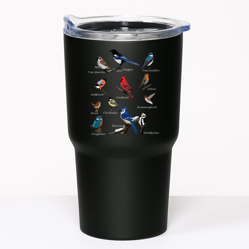 Garden Birds Cardinal Blue Jay Hummingbird Robin Tumbler
