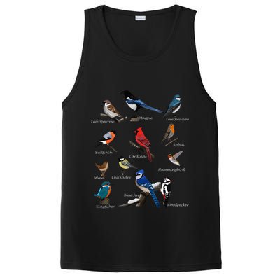 Garden Birds Cardinal Blue Jay Hummingbird Robin PosiCharge Competitor Tank