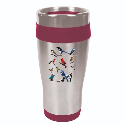 Garden Birds Cardinal Blue Jay Hummingbird Robin 16oz Travel Tumbler
