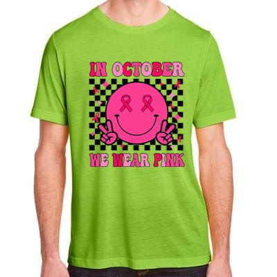 Groovy Breast Cancer Awareness In October We Wear Pink Adult ChromaSoft Performance T-Shirt