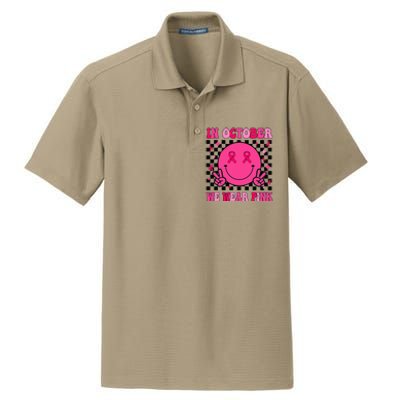 Groovy Breast Cancer Awareness In October We Wear Pink Dry Zone Grid Polo