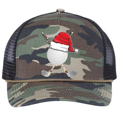 Golf Ball Christmas Santa Hat Funny Xmas Golfer Pajama Gift Retro Rope Trucker Hat Cap