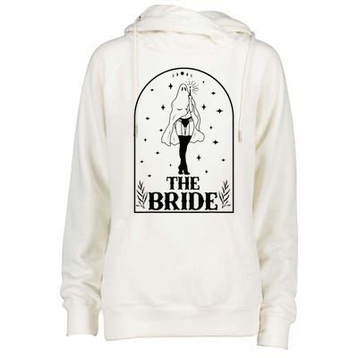 Ghost Bride Coven Witchy Gothic Wedding Bachelorette Party Womens Funnel Neck Pullover Hood