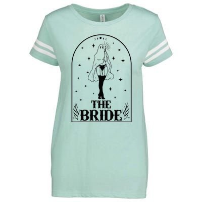 Ghost Bride Coven Witchy Gothic Wedding Bachelorette Party Enza Ladies Jersey Football T-Shirt